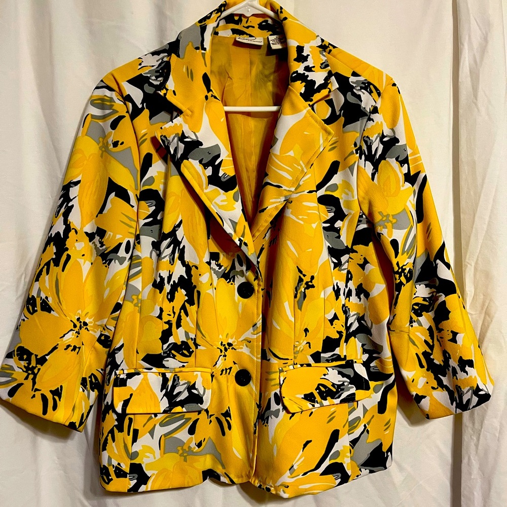 Floral Yellow Women's Jacket by Kim Rogers